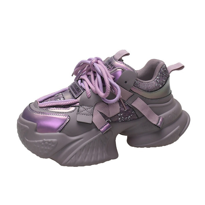 Women's new thick-soled height-increasing dad shoes for small people with versatile platform soles