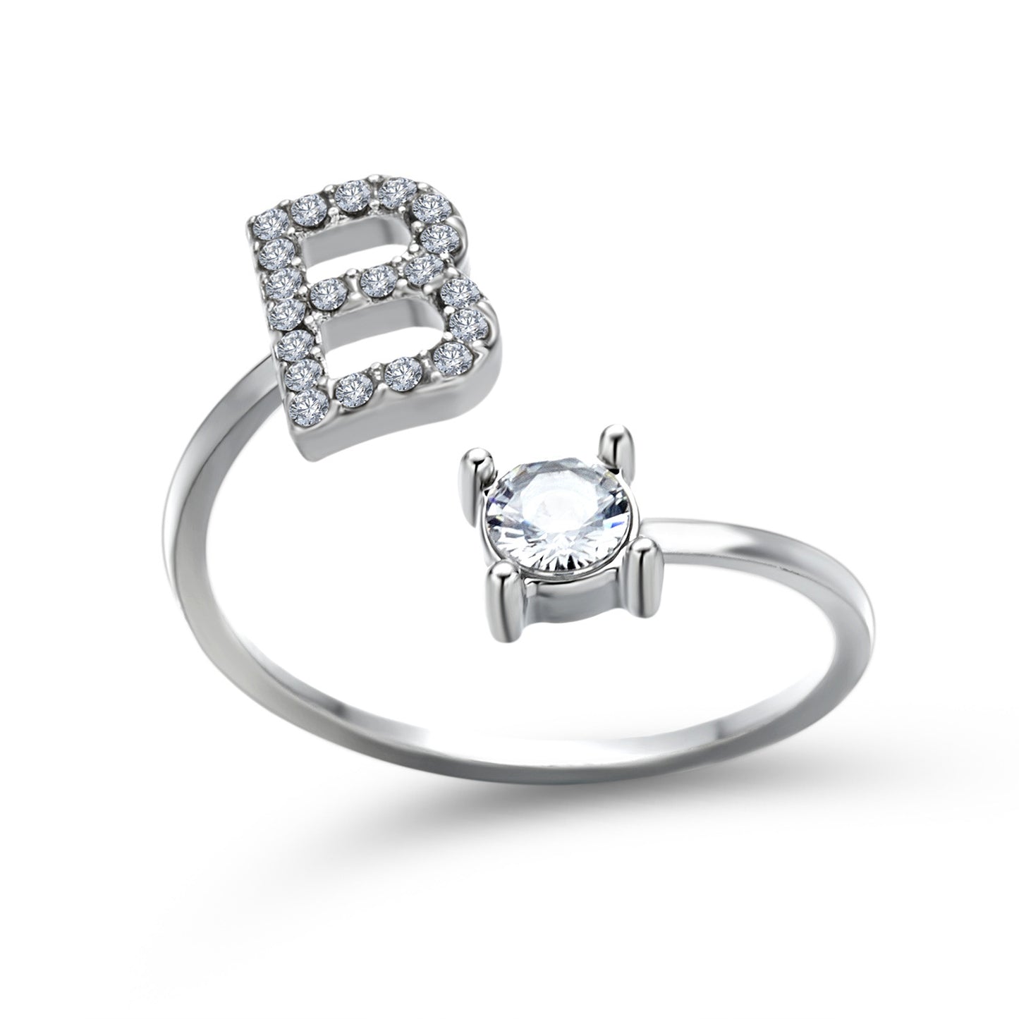 Adjustable Initial Letter Ring for Women - Elegant Gold Jewelry Gift