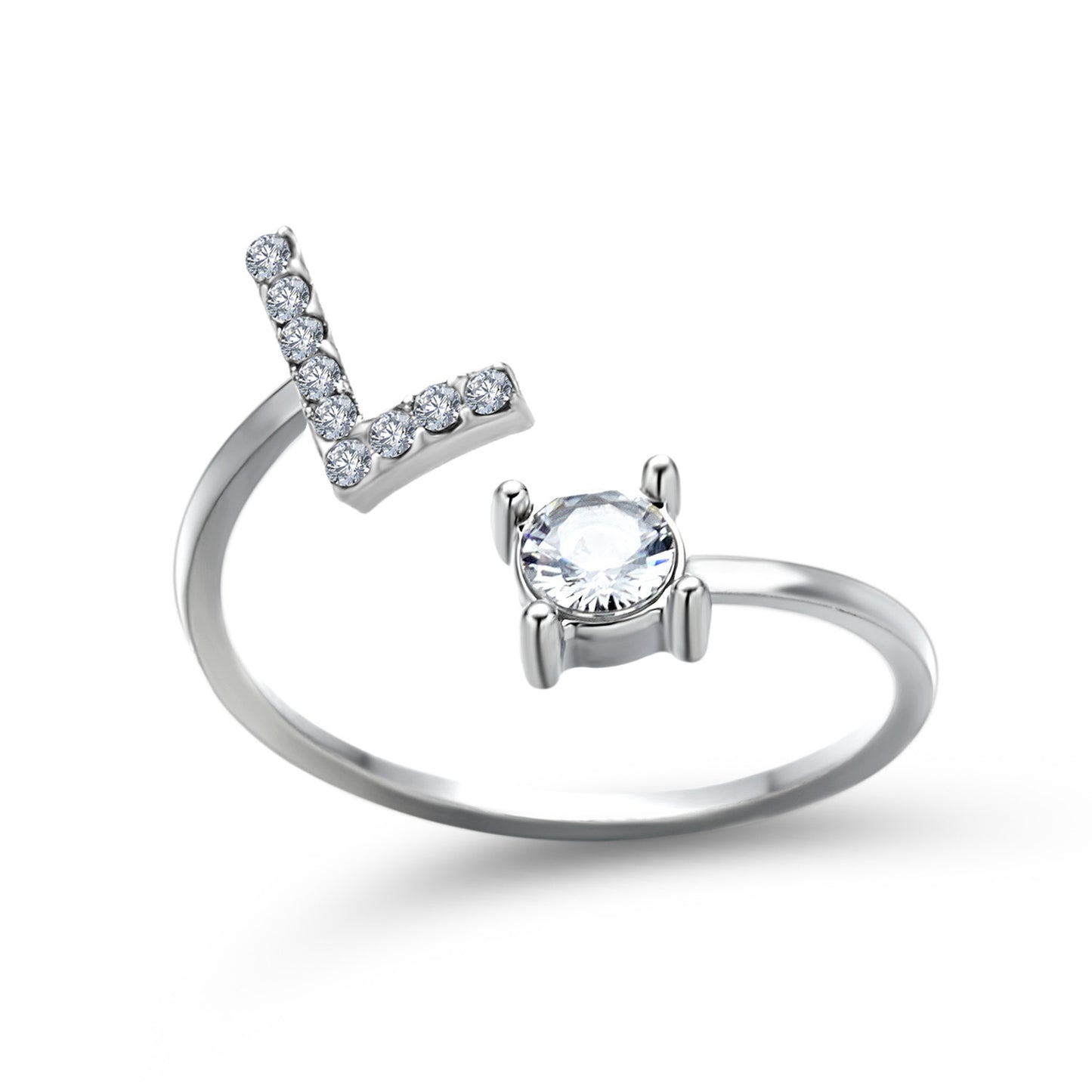 Adjustable Initial Letter Ring for Women - Elegant Gold Jewelry Gift