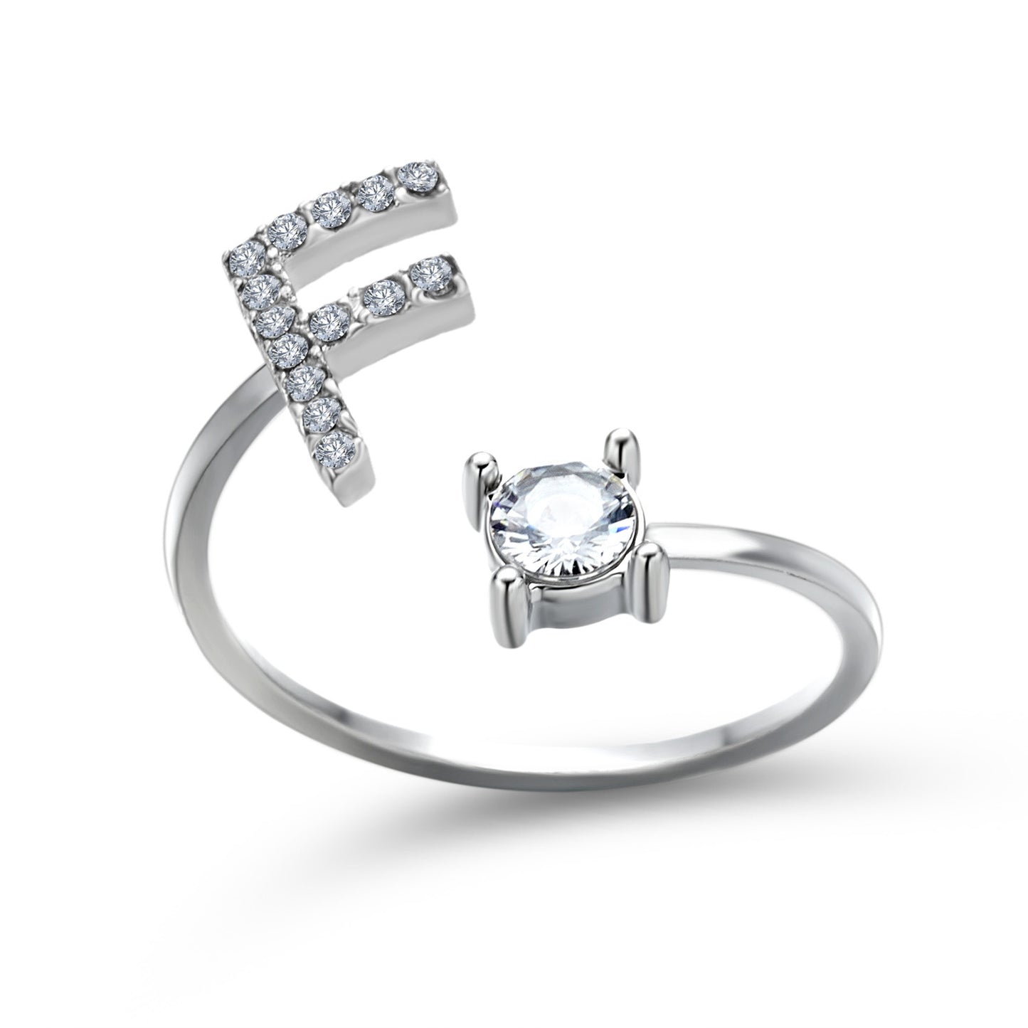 Adjustable Initial Letter Ring for Women - Elegant Gold Jewelry Gift