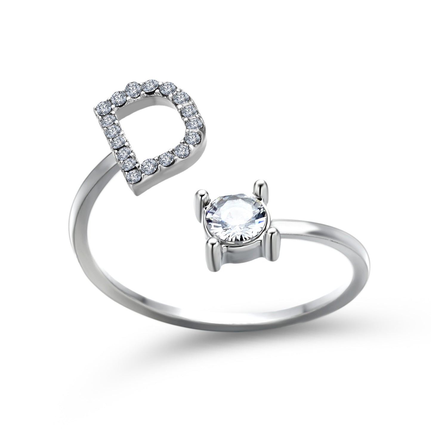 Adjustable Initial Letter Ring for Women - Elegant Gold Jewelry Gift