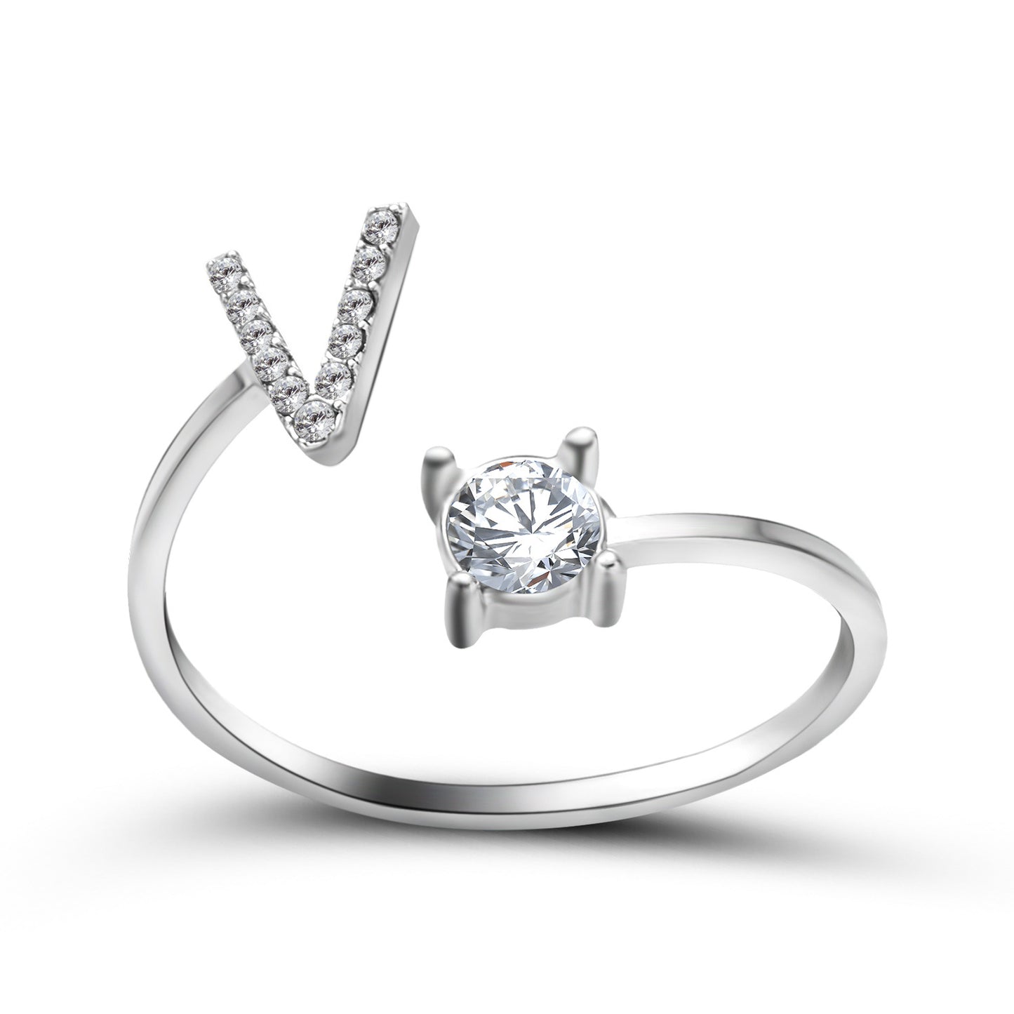 Adjustable Initial Letter Ring for Women - Elegant Gold Jewelry Gift