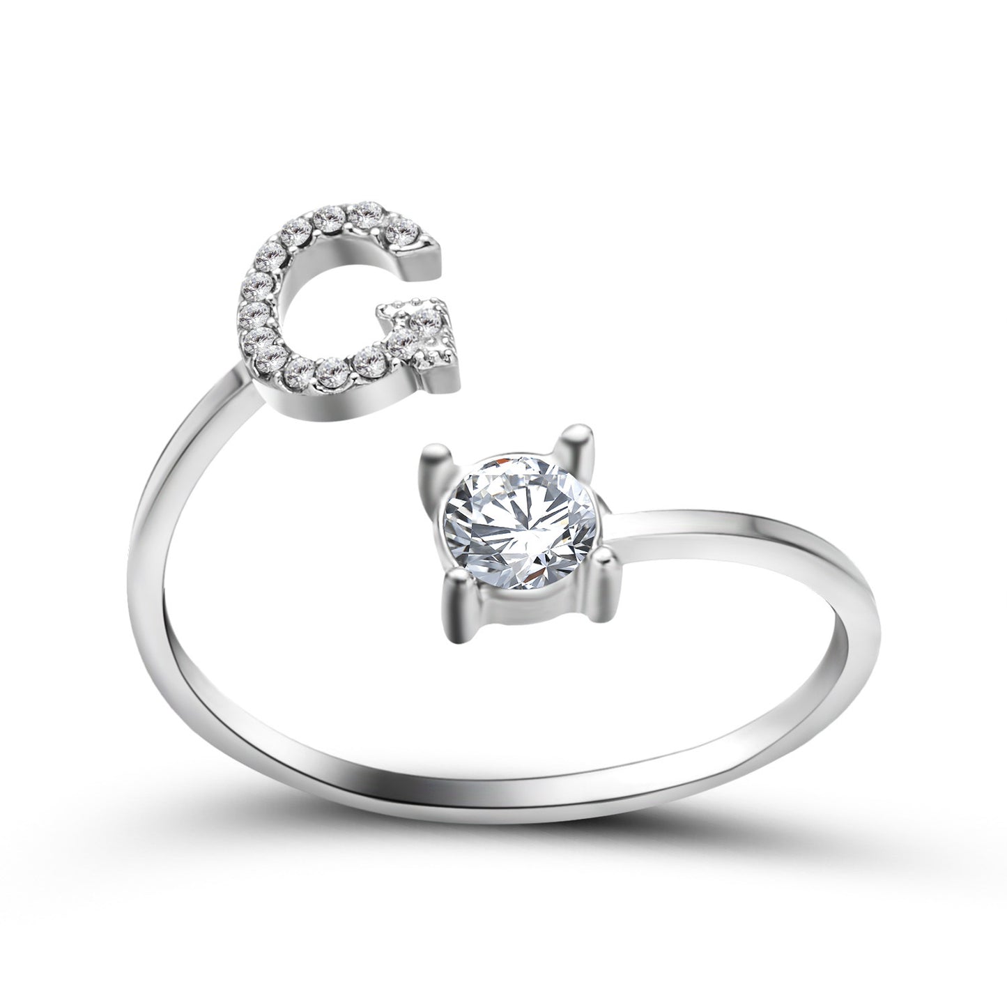 Adjustable Initial Letter Ring for Women - Elegant Gold Jewelry Gift