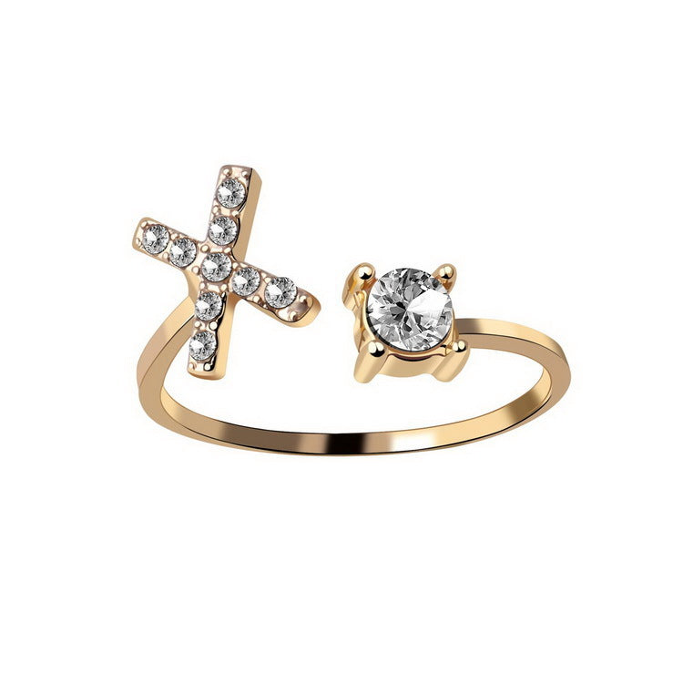 Adjustable Initial Letter Ring for Women - Elegant Gold Jewelry Gift