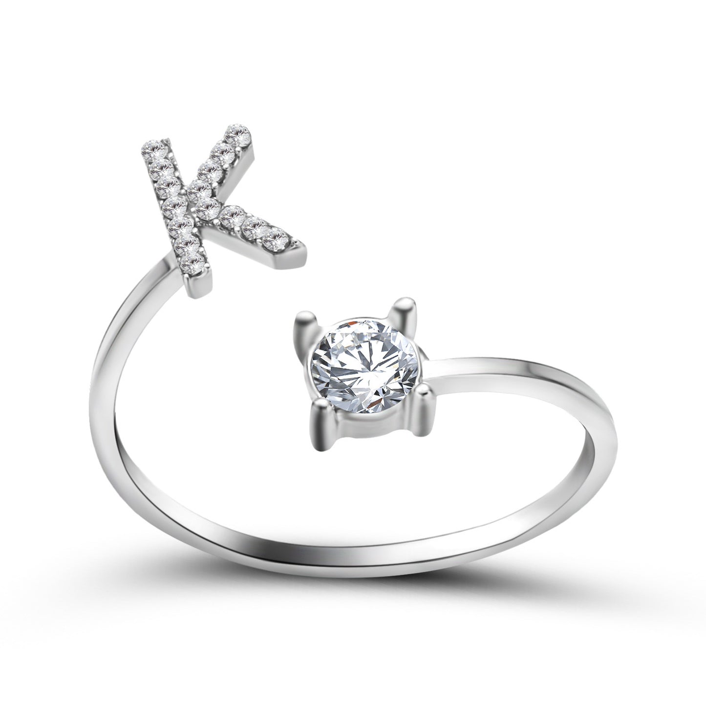 Adjustable Initial Letter Ring for Women - Elegant Gold Jewelry Gift