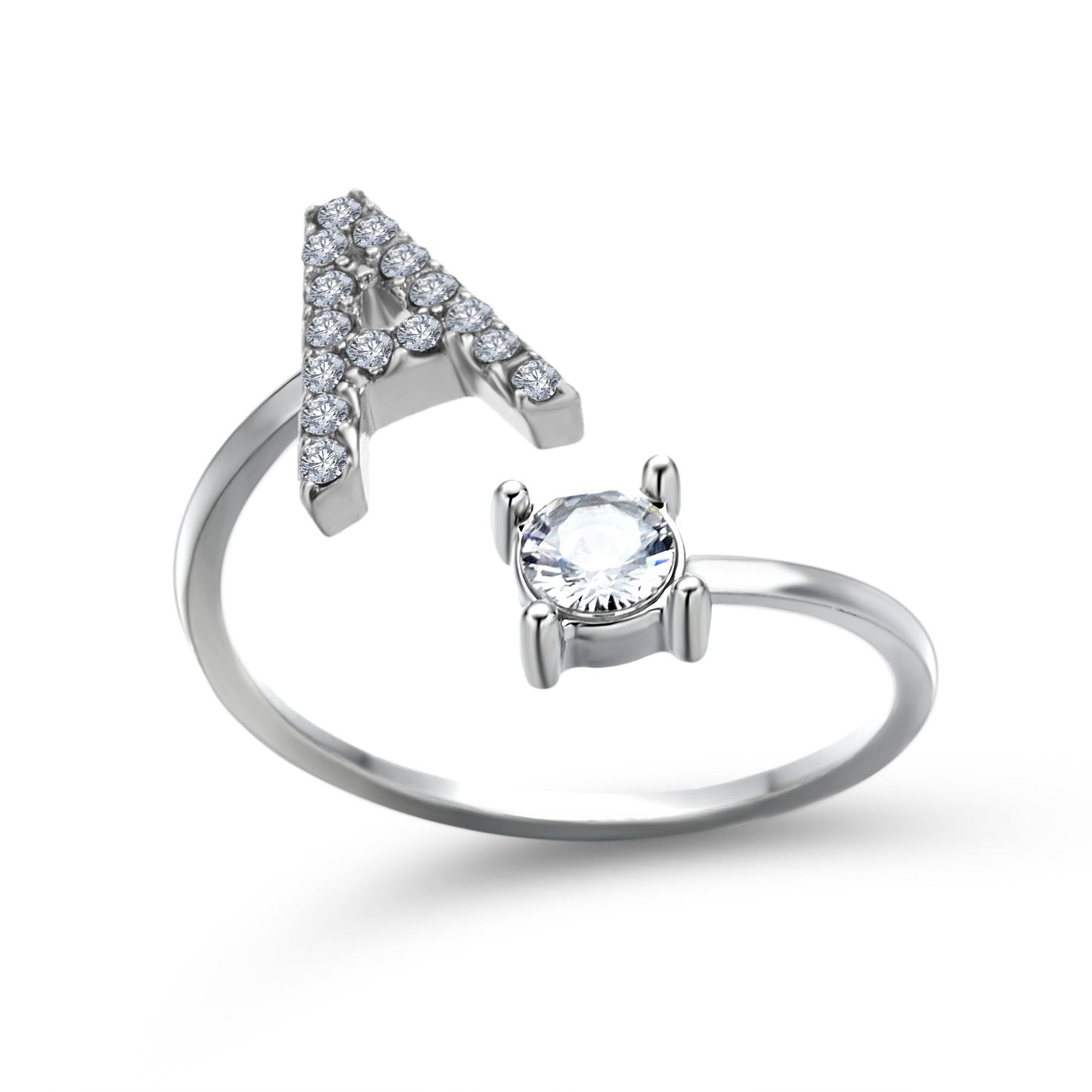 Adjustable Initial Letter Ring for Women - Elegant Gold Jewelry Gift