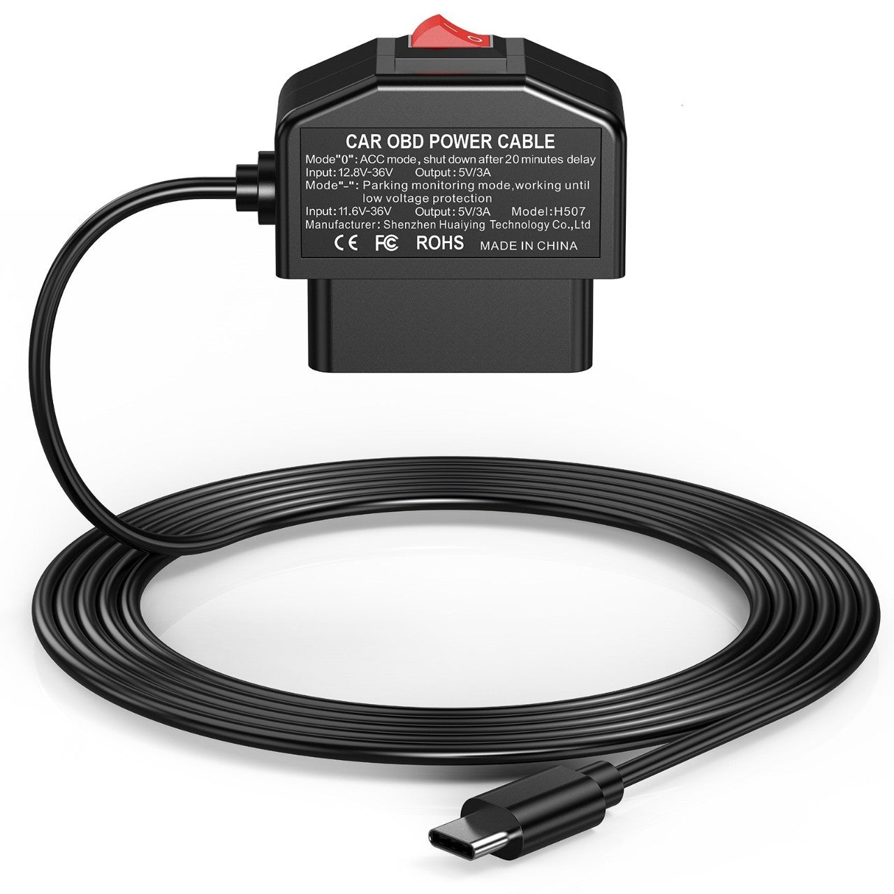 Smart OBD Parking Monitoring Cable For Dashcams