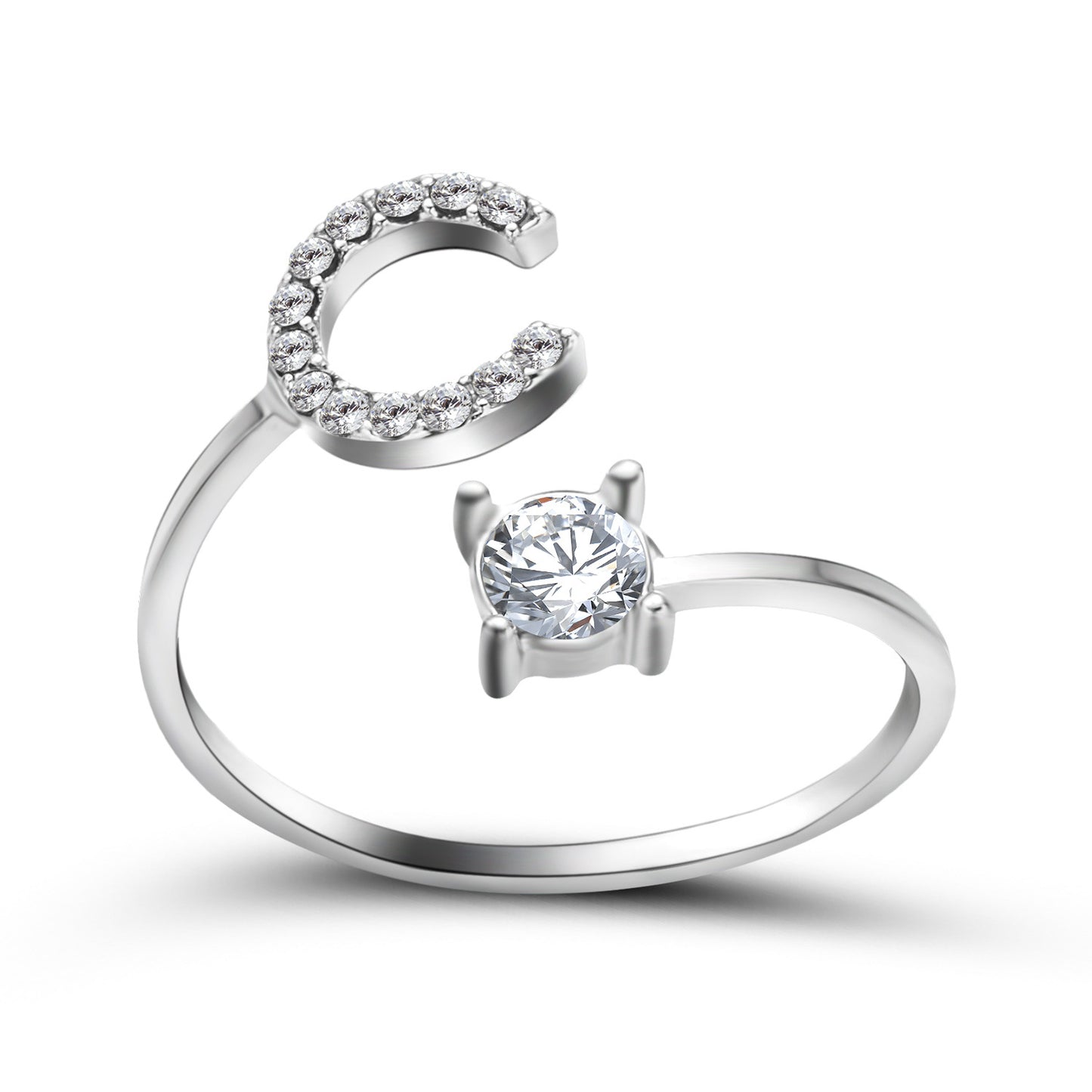 Adjustable Initial Letter Ring for Women - Elegant Gold Jewelry Gift