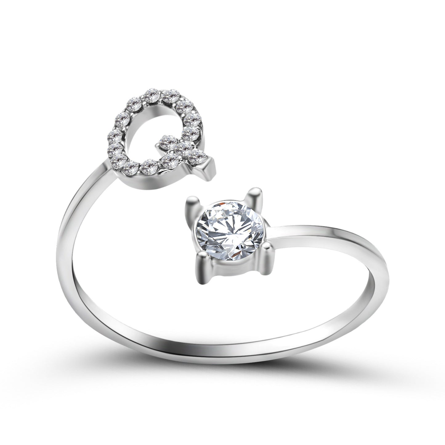 Adjustable Initial Letter Ring for Women - Elegant Gold Jewelry Gift