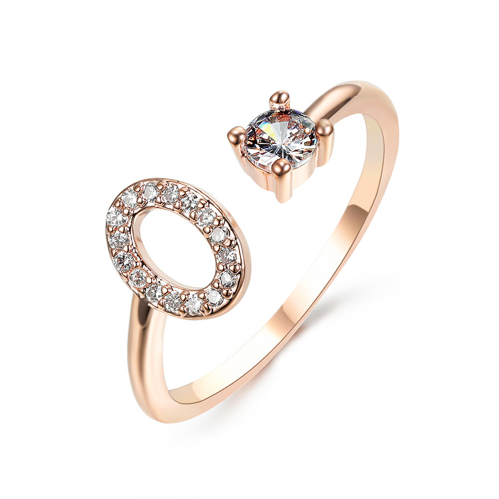 Adjustable Initial Letter Ring for Women - Elegant Gold Jewelry Gift