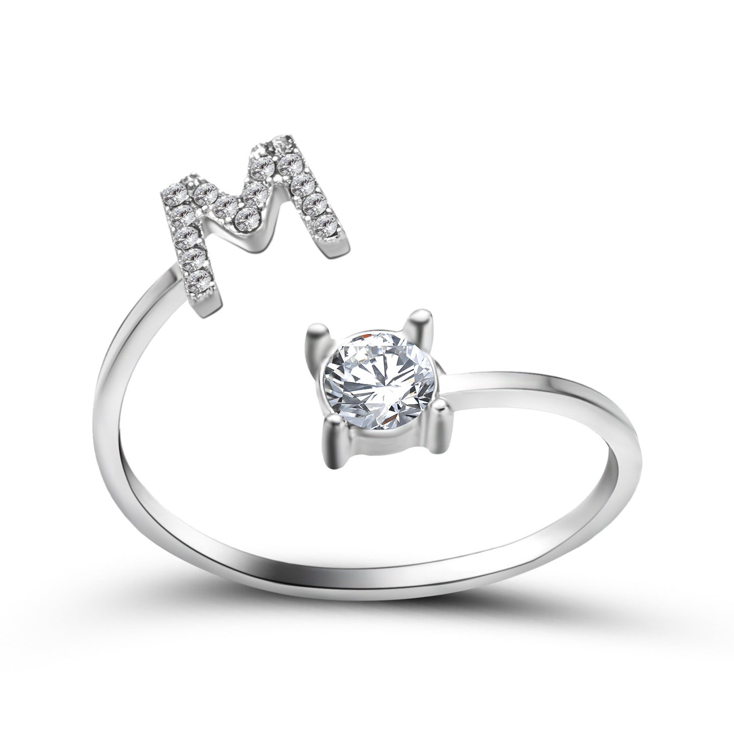 Adjustable Initial Letter Ring for Women - Elegant Gold Jewelry Gift