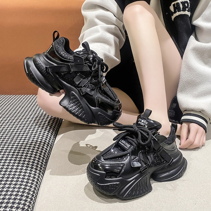 Women's new thick-soled height-increasing dad shoes for small people with versatile platform soles
