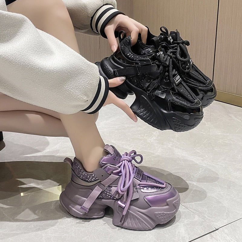 Women's new thick-soled height-increasing dad shoes for small people with versatile platform soles