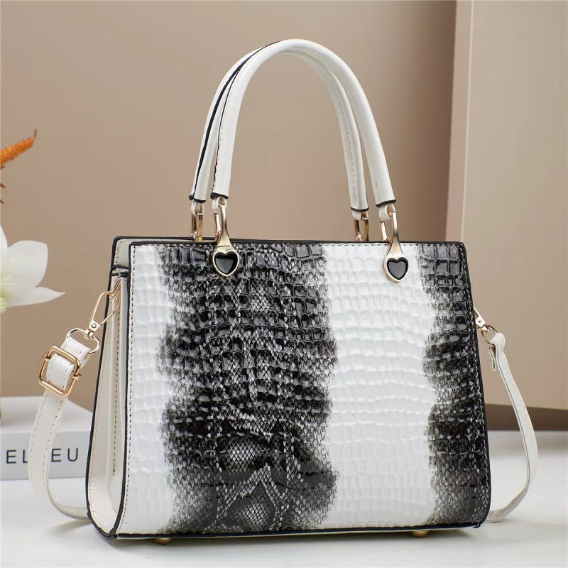 Women's Contrast Color Commuter Tote Bag - Large Capacity Shoulder Handbag