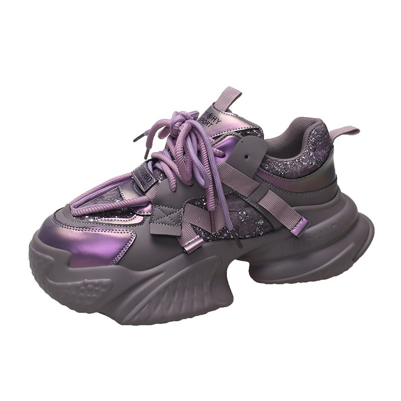 Women's new thick-soled height-increasing dad shoes for small people with versatile platform soles