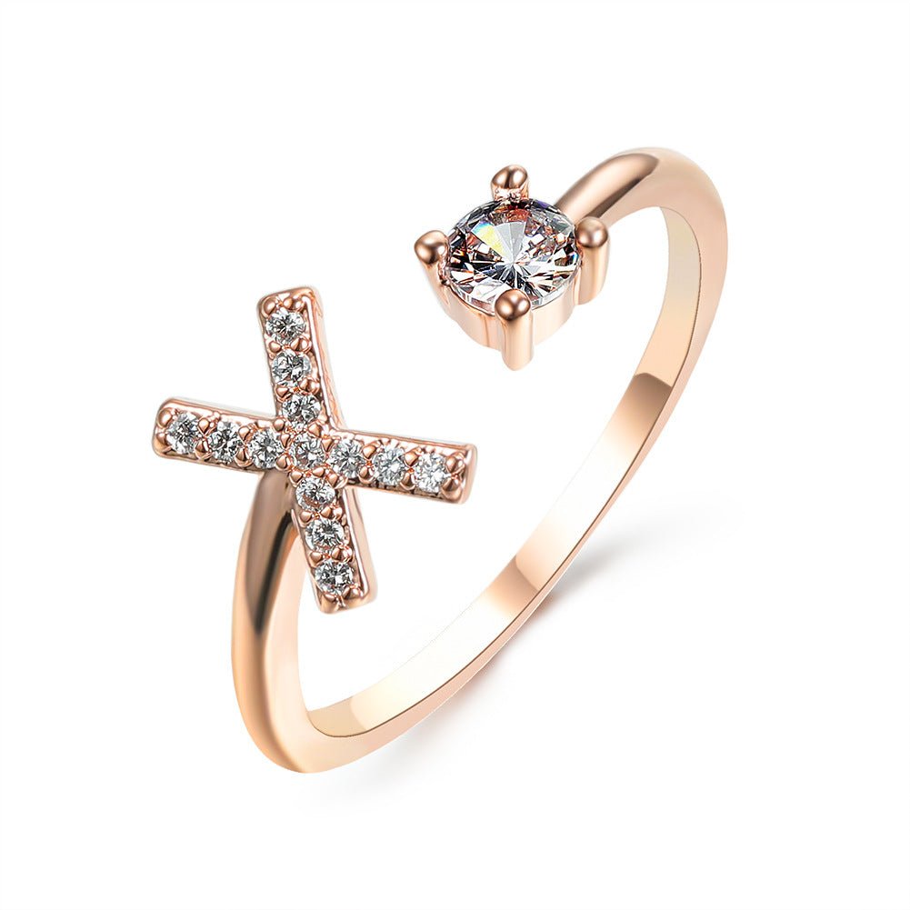 Adjustable Initial Letter Ring for Women - Elegant Gold Jewelry Gift